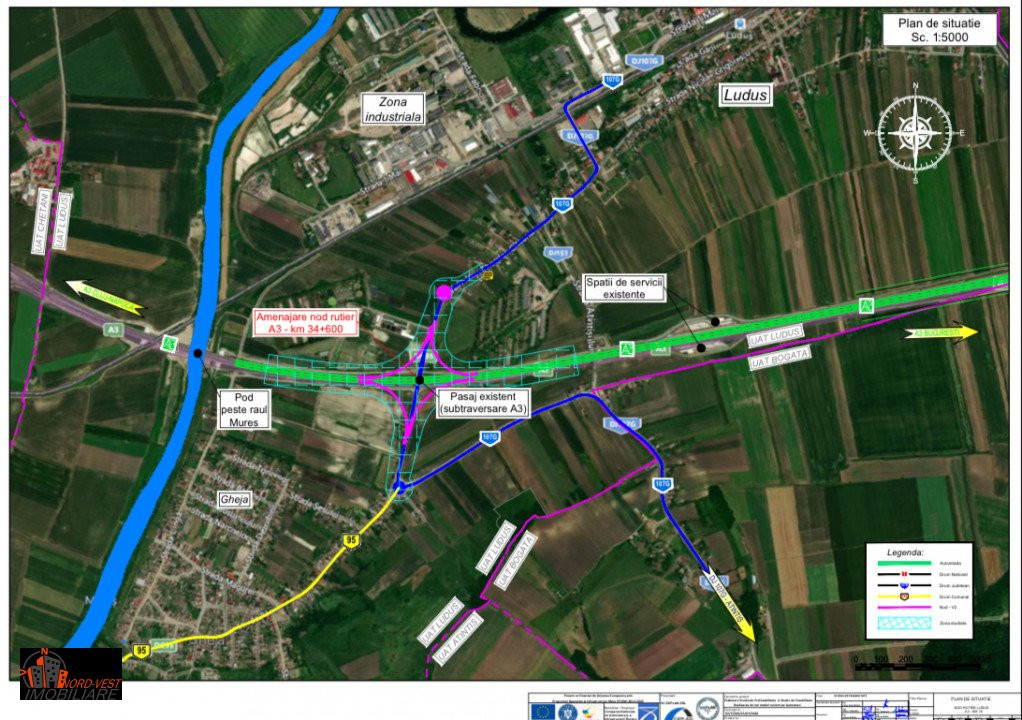 Teren 9 ha - parc industrial Ludus cu 2 intrari si acces din A3