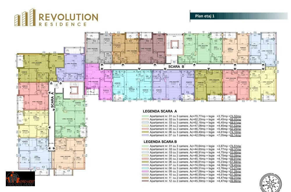 Apartament 1 camera Daliei (Ap 21, etaj 3, scara A)