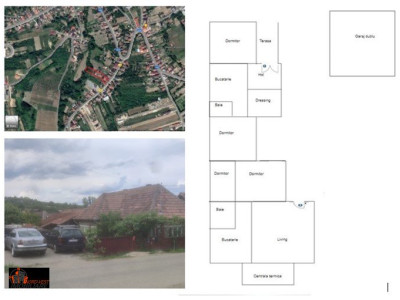 Casă cu două clădiri și 5 cam. în Aghireș - 206 mp cu 2100mp teren 